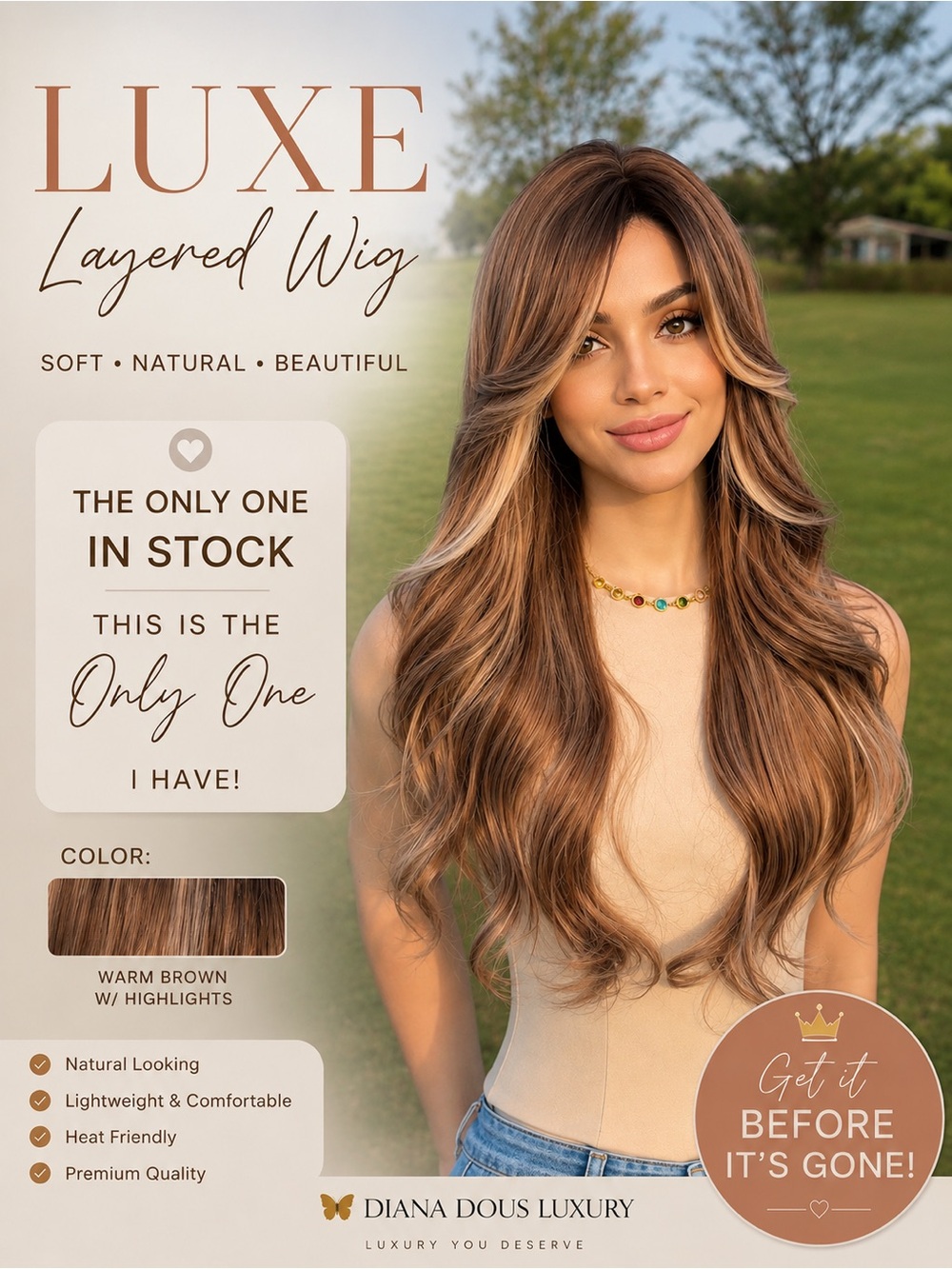 100% Human Blend Wigs 250Β°F Heat Resistant Natural, Beautiful Look By Diana Don